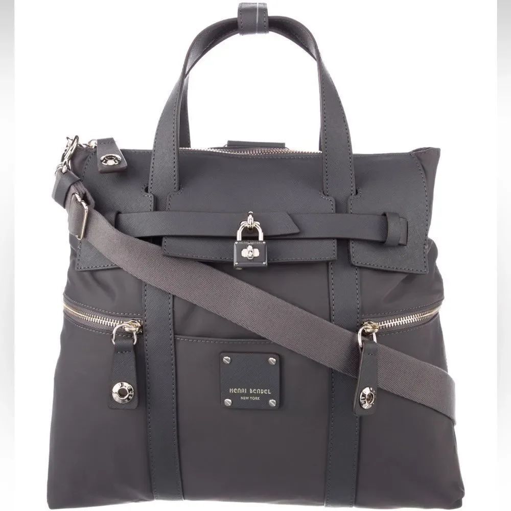 Henri Bendel Jetsetter Backpack/Bag - Large - Gray - NEW